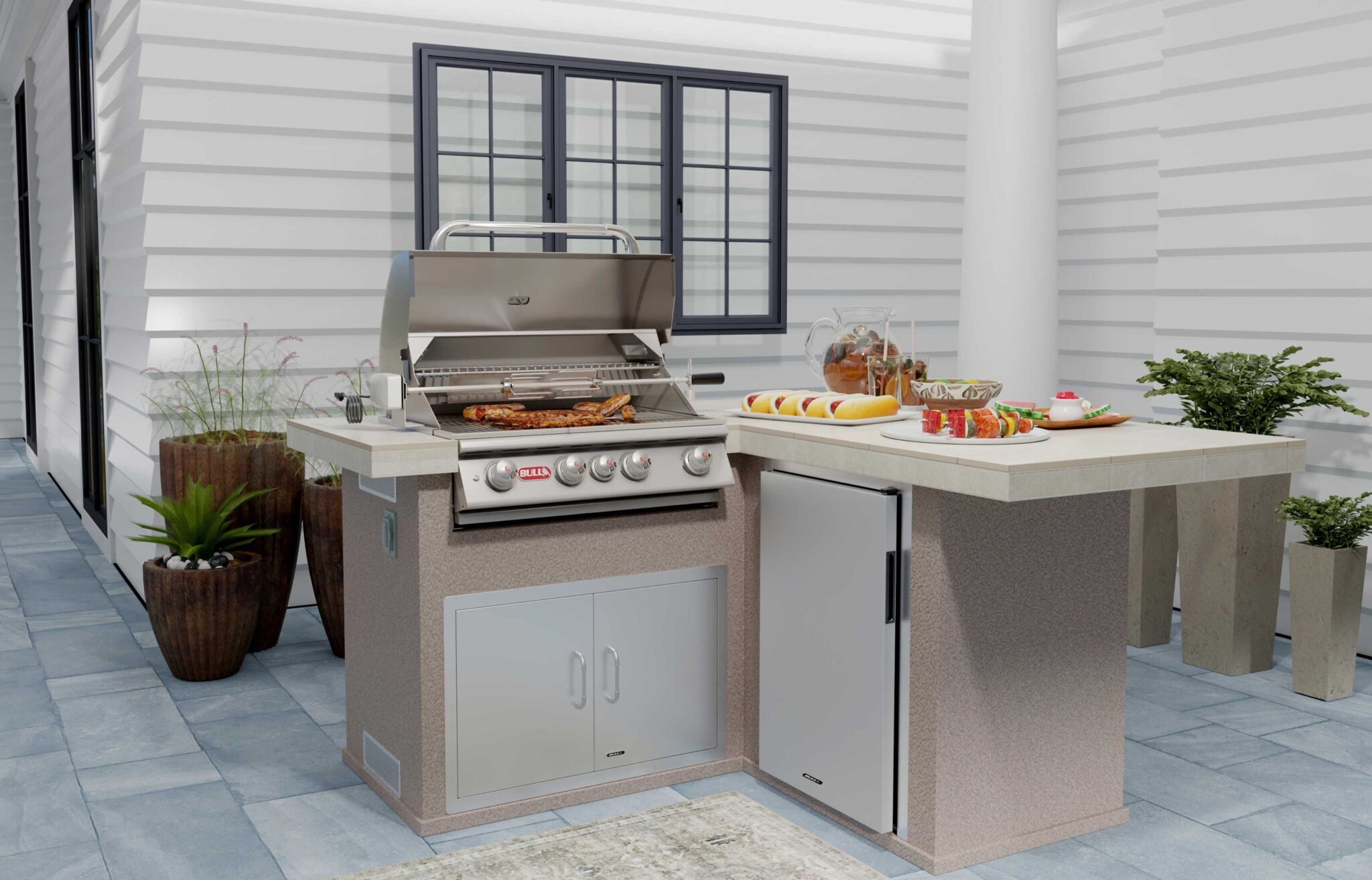 Little Q outdoor BBQ kitchen, L-shaped
