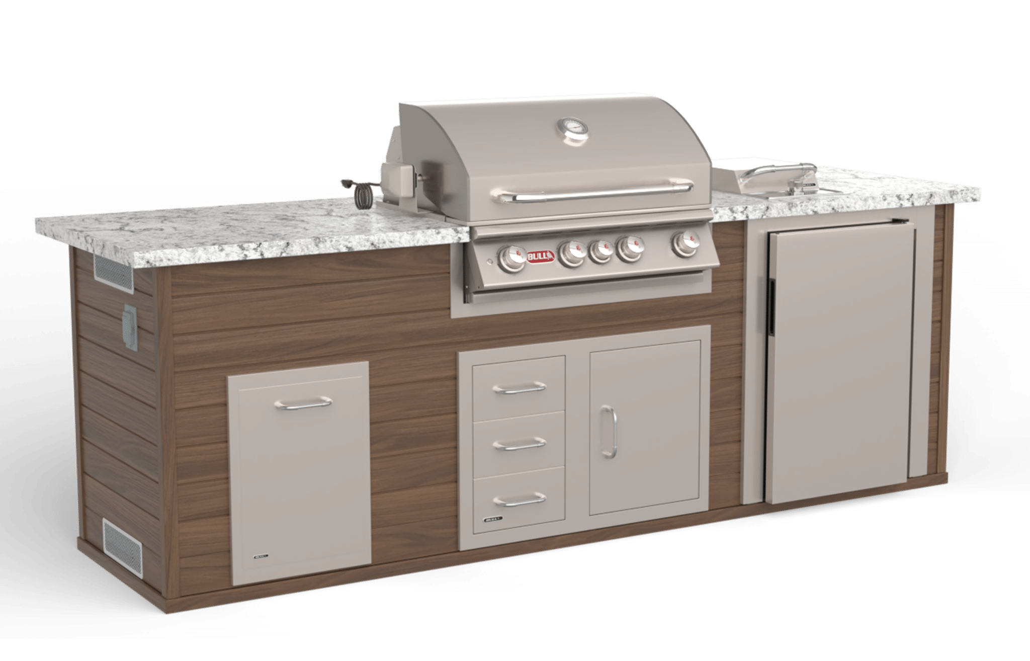 Brown Timber Tough Base Premier Q With White Granite