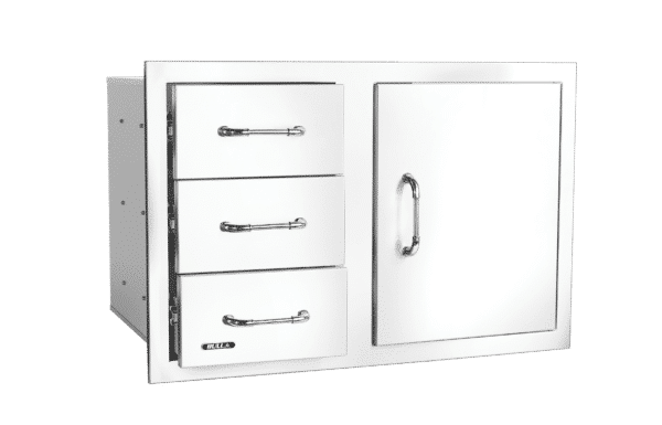 38" Stainless-Steel 3 Drawer Door Combo with Reveal