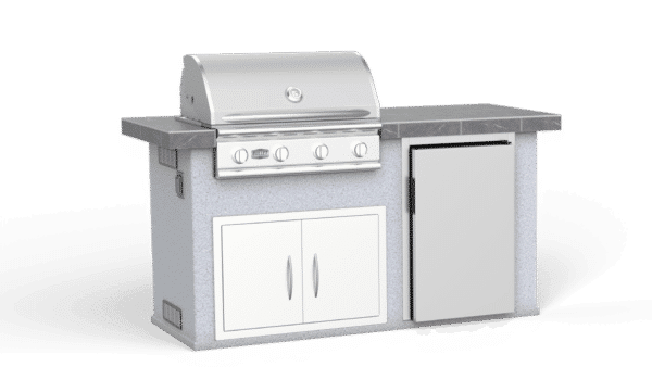 outdoor grill kitchen with fridge