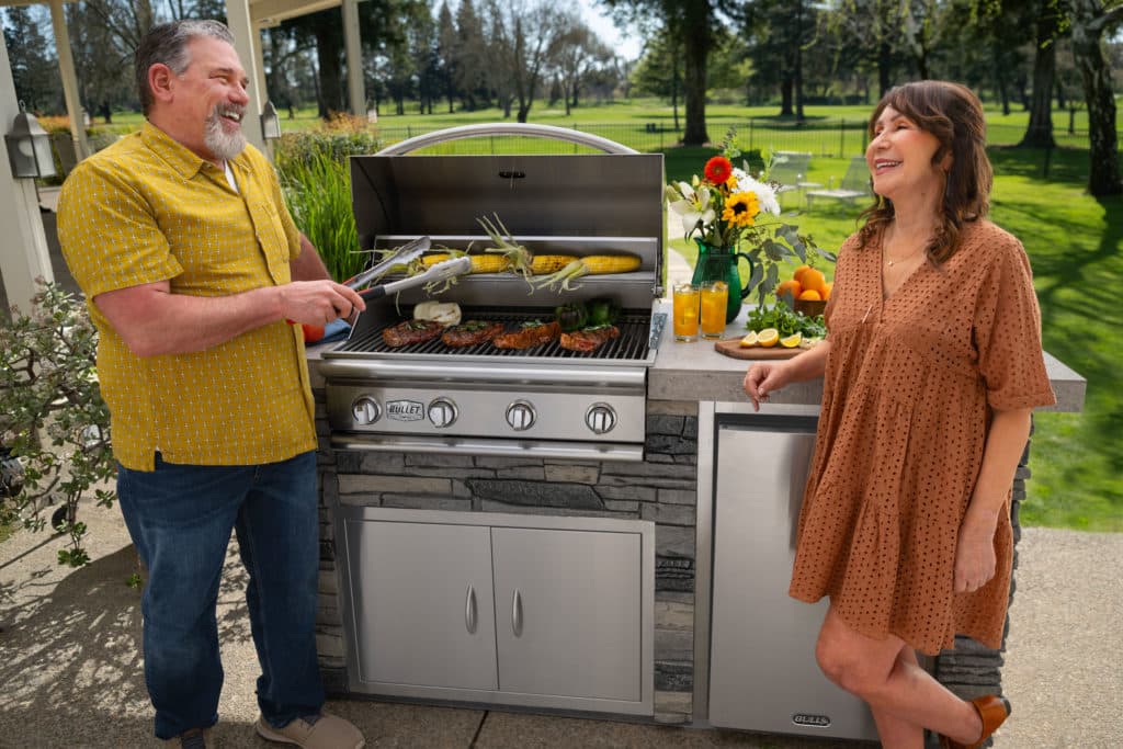 outdoor cooking with bull grill