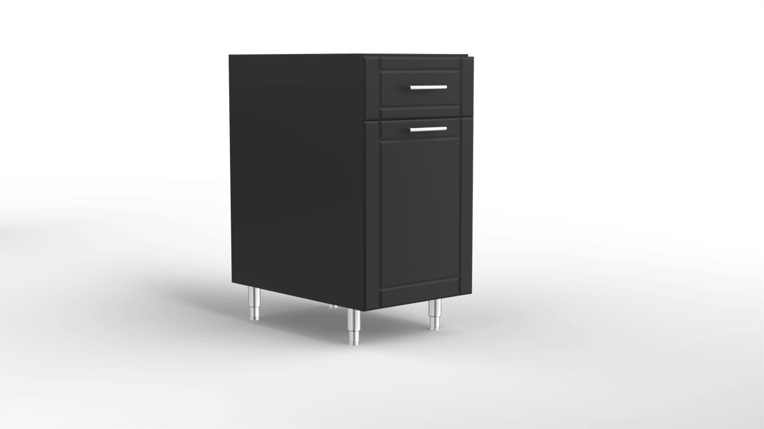 15794-18In Base Dual Waste Basket with Drawer Black Jack_Straight_standard