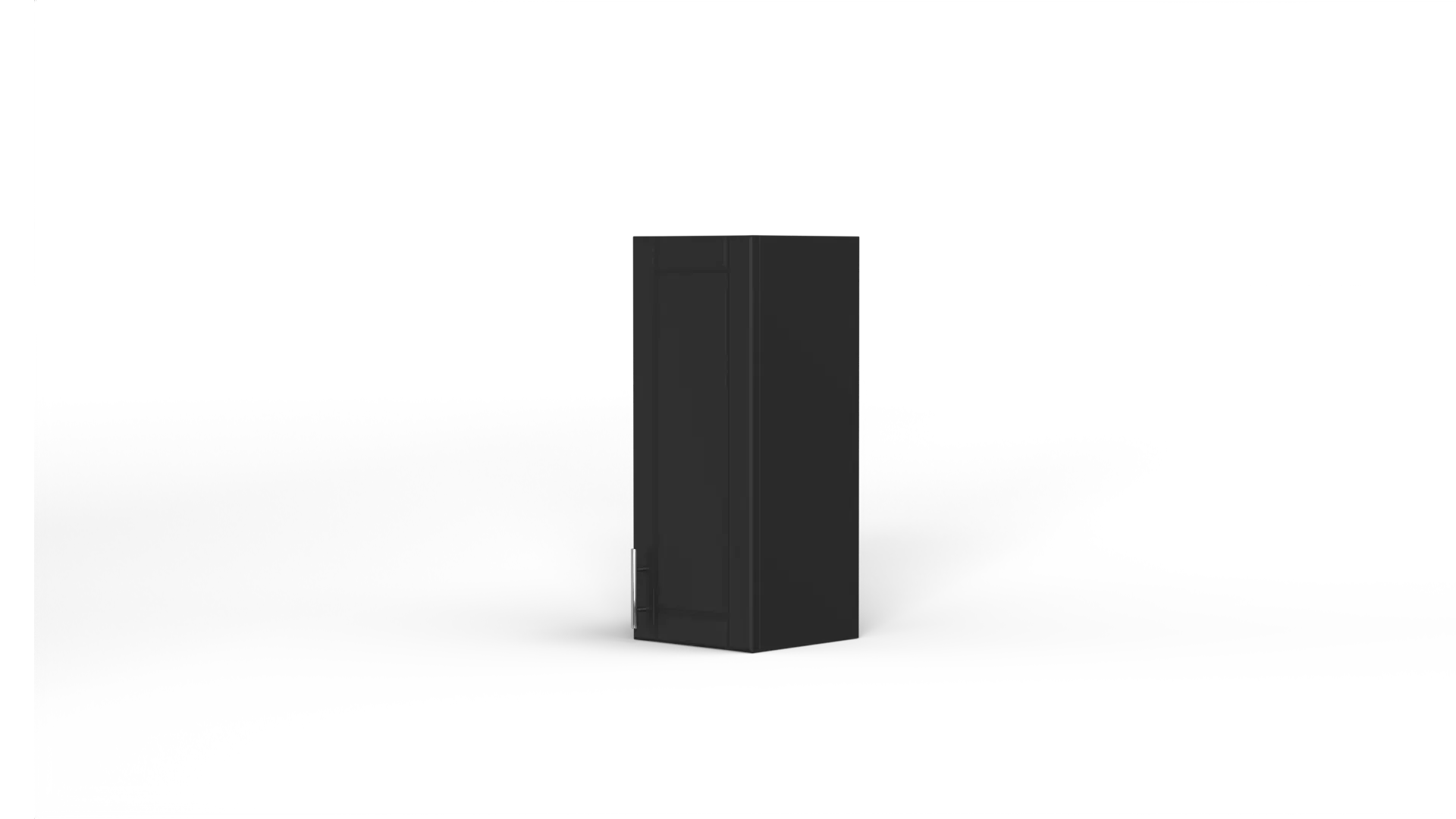 12 Inch Above Counter Wall Mount Cabinet Right Hinge Black