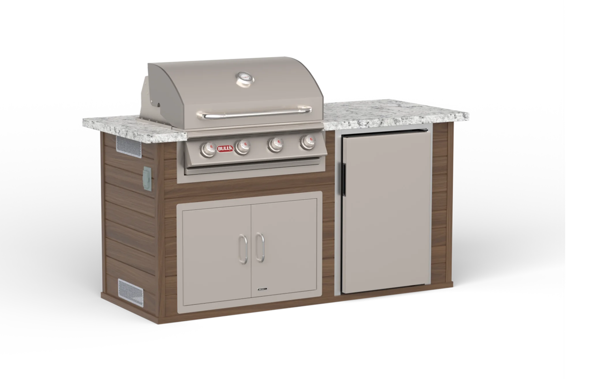 Power Q Outdoor Island Kitchen & Grill Charcoal Base Brown Base