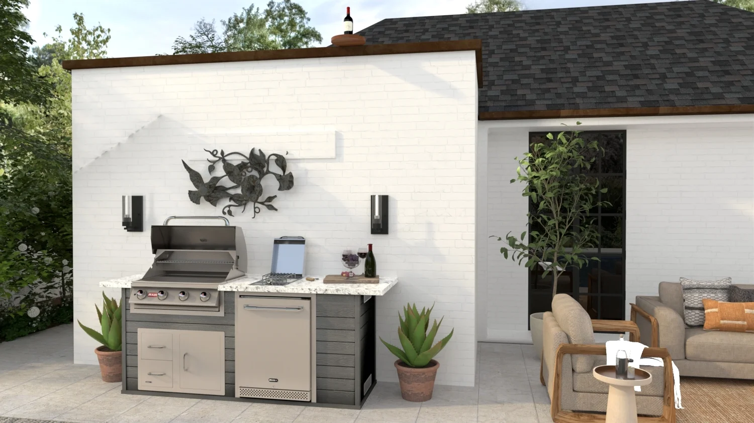 Outdoor Kitchen Backyard View