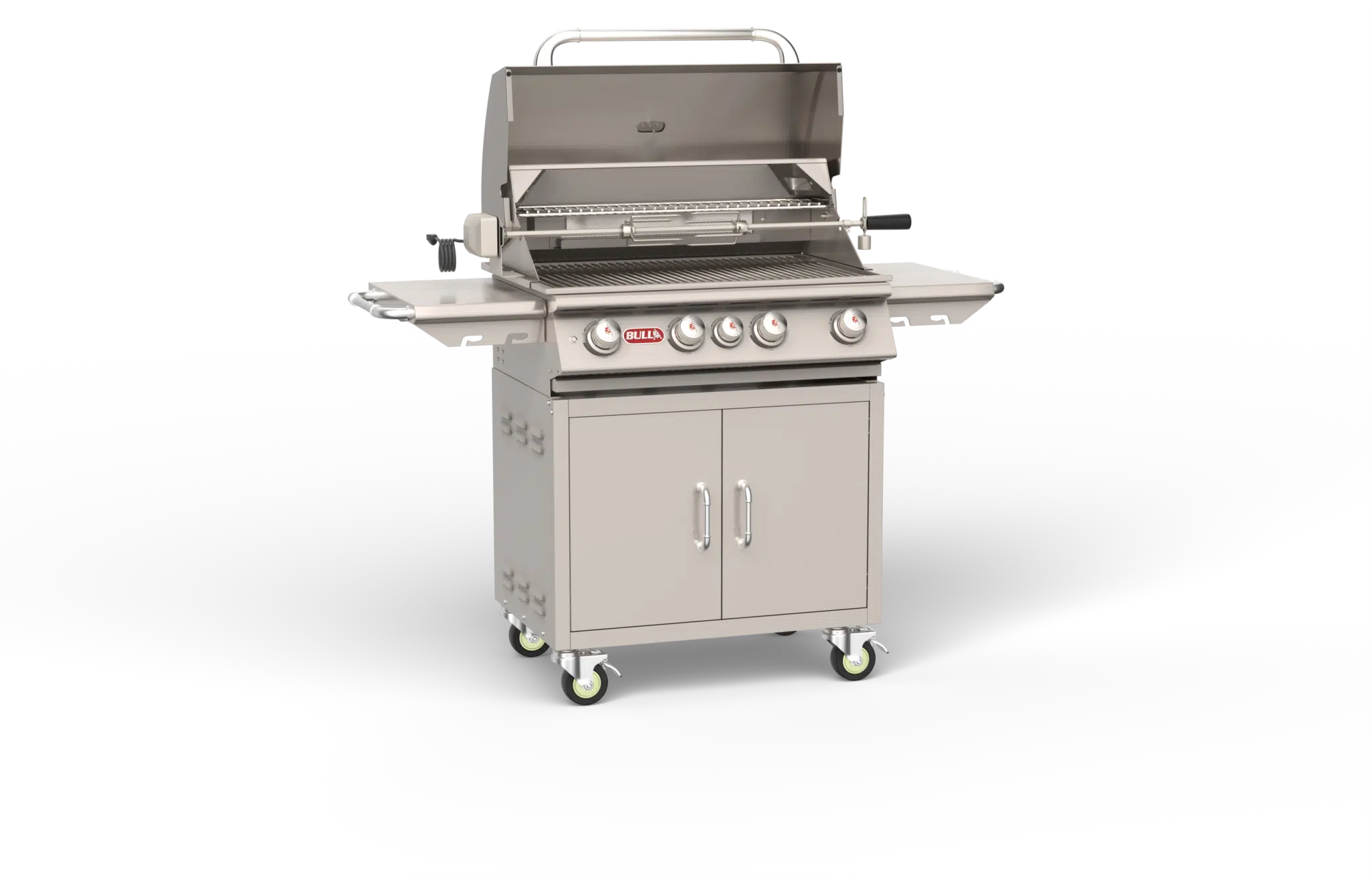 Angus Cart – 4 Burner Stainless Steel Gas Barbecue Left Side Open