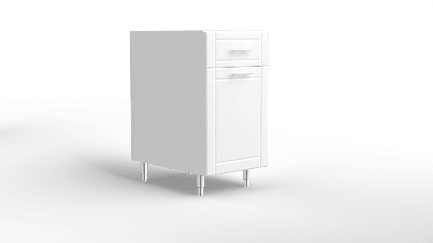 18 Inch Cabinet Base Dual Waste Basket With Drawer White