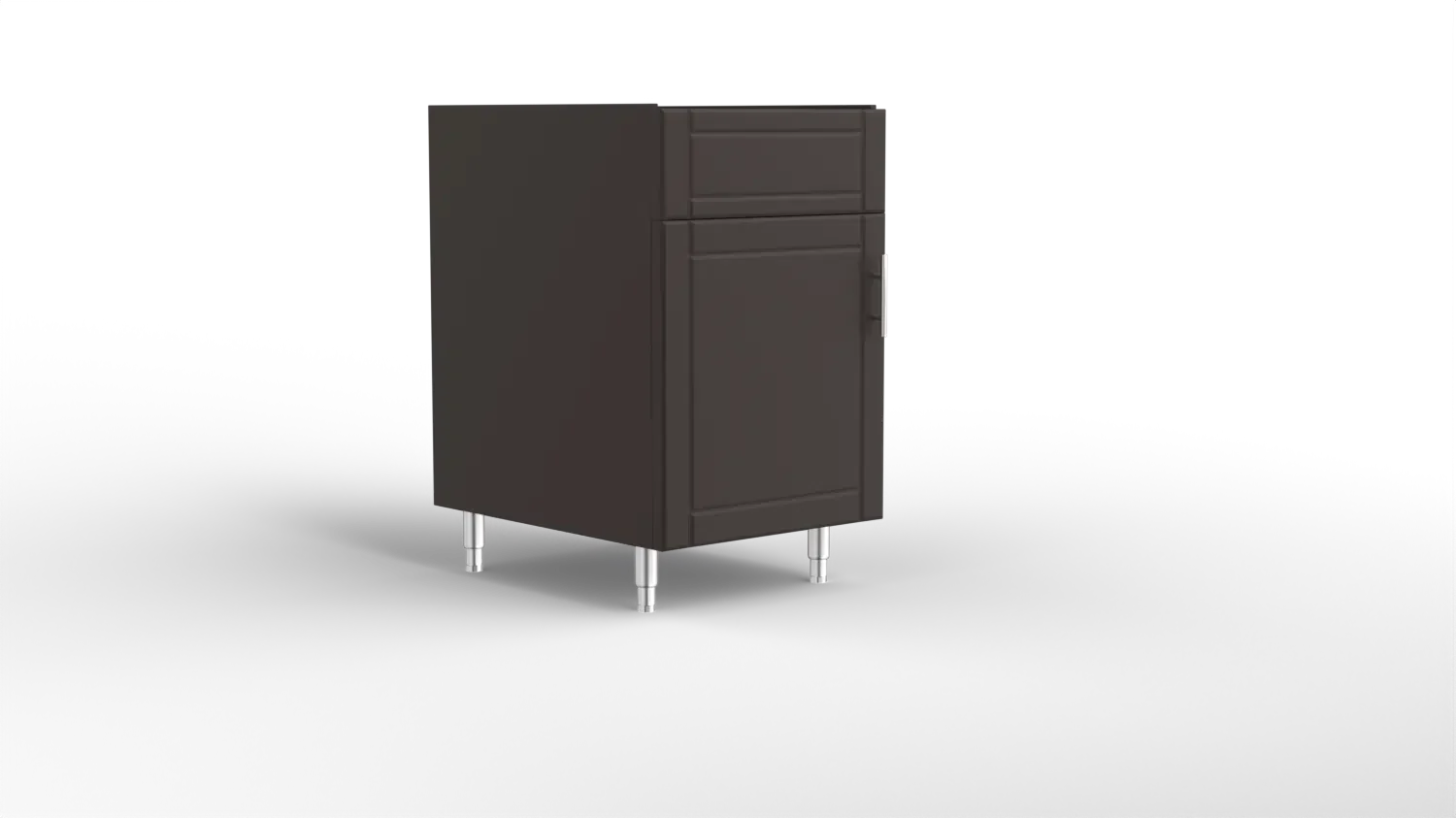 21 Inch Sink Base With A Left Hinge Door Brown