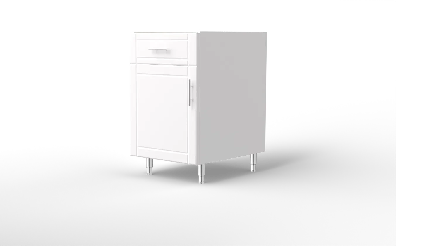 21 Inch Cabinet Base Left Hinge Door and Drawer White