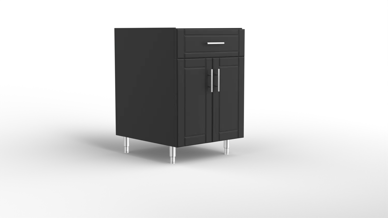 24 Inch Two Door Cabinet Base With Drawer Black Jack