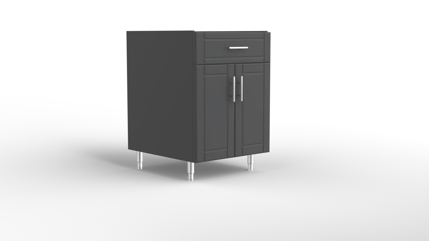 24 Inch Two Door Cabinet Base With Drawer Charcoal