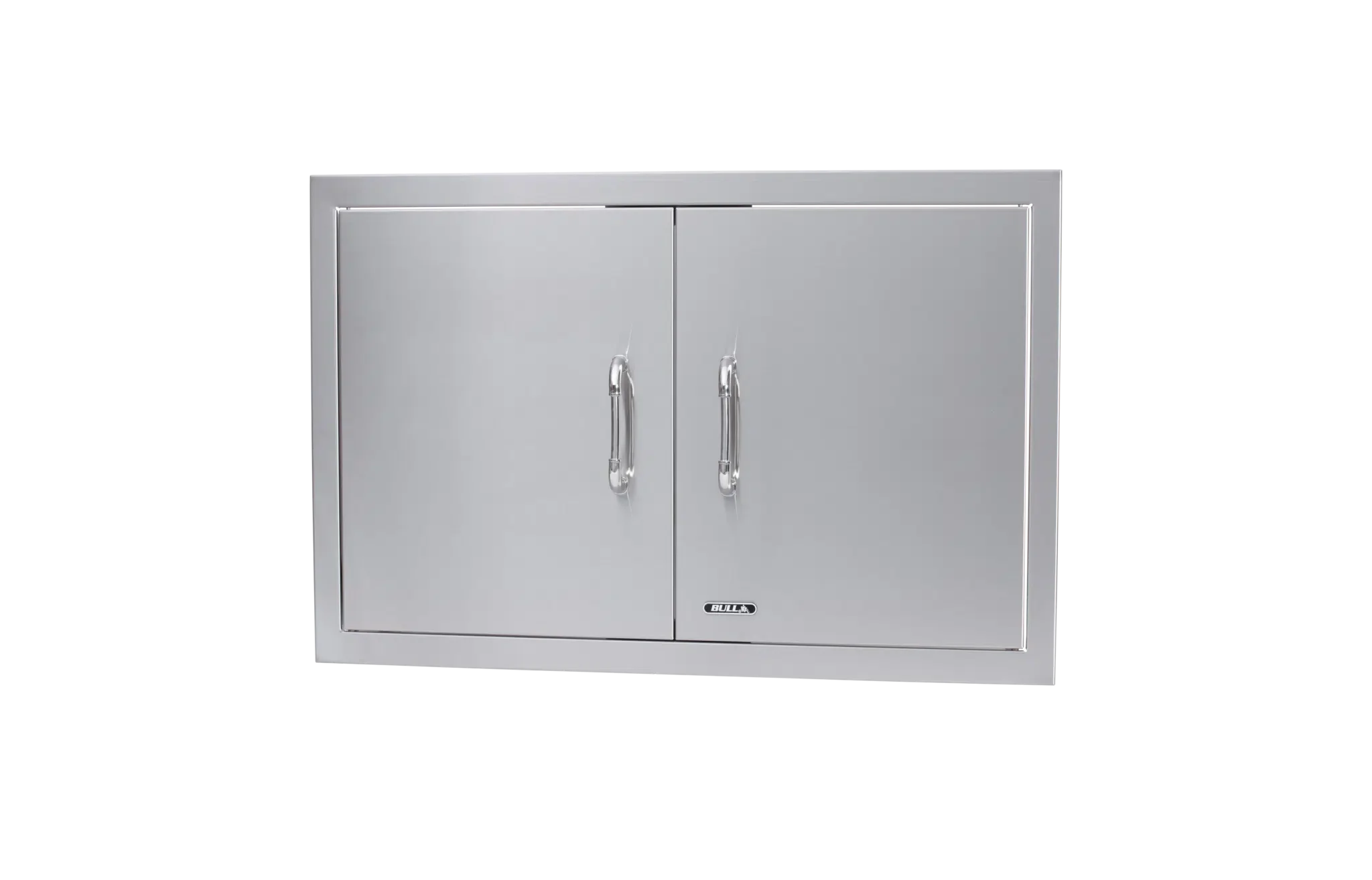 30″ Stainless Steel Double Door with Reveal Center Tilted View