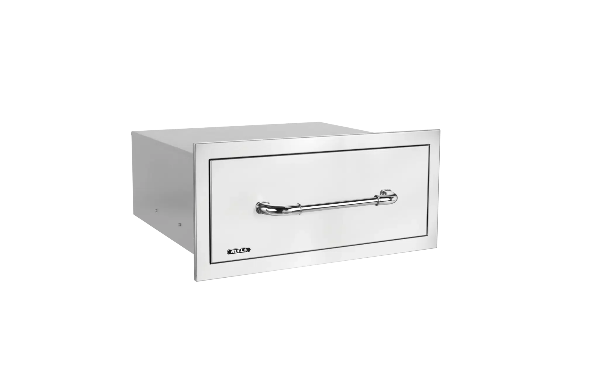 Large Single Stainless-Steel Drawer with Reveal Left Side View