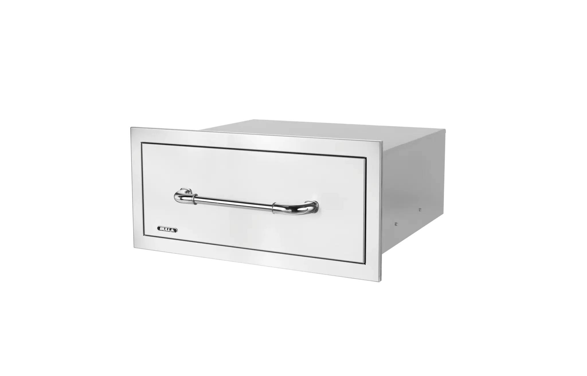 Large Single Stainless-Steel Drawer with Reveal Right Side View
