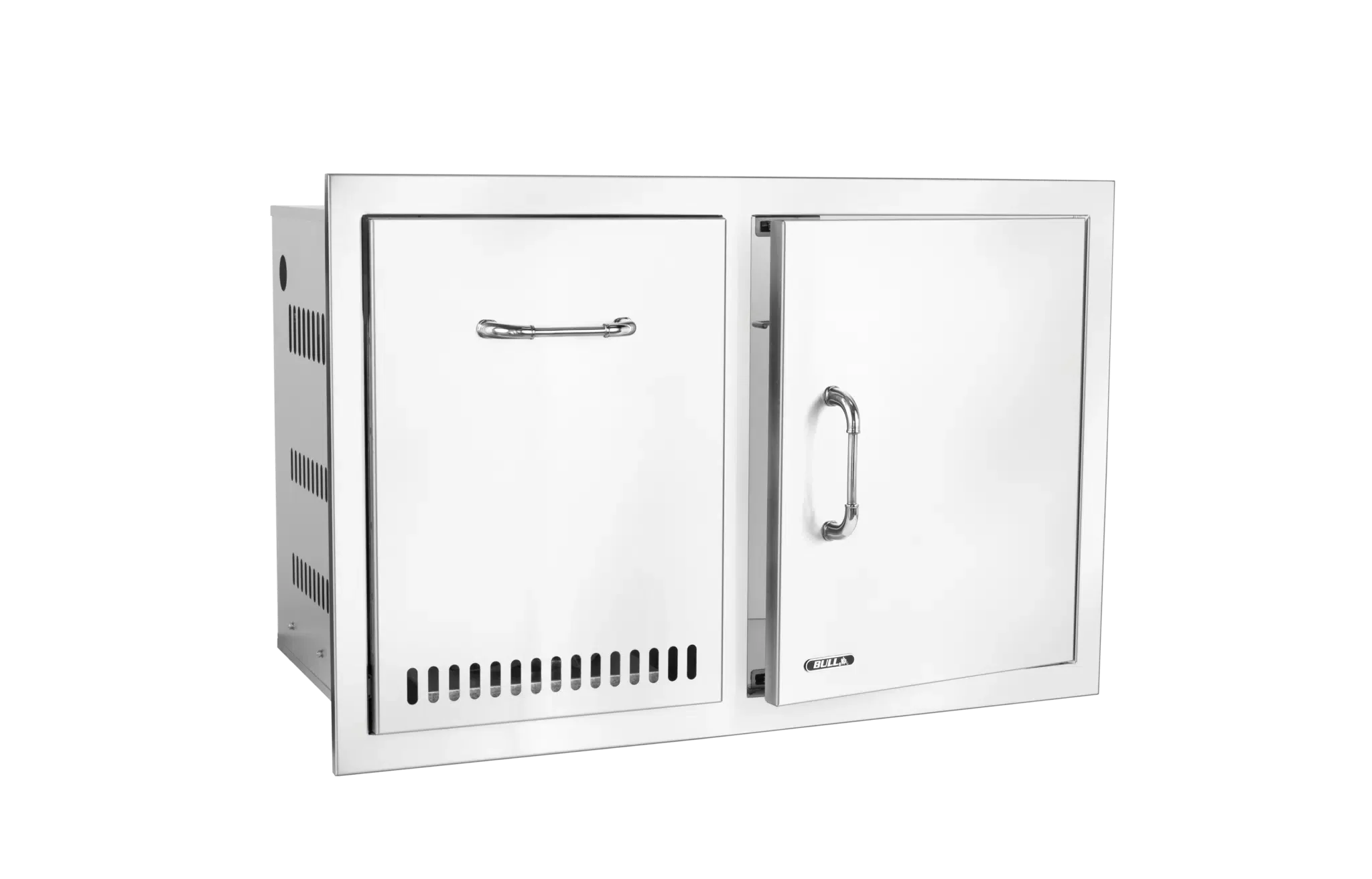 Stainless-Steel Door/Propane Drawer Combo with Reveal Left Side View