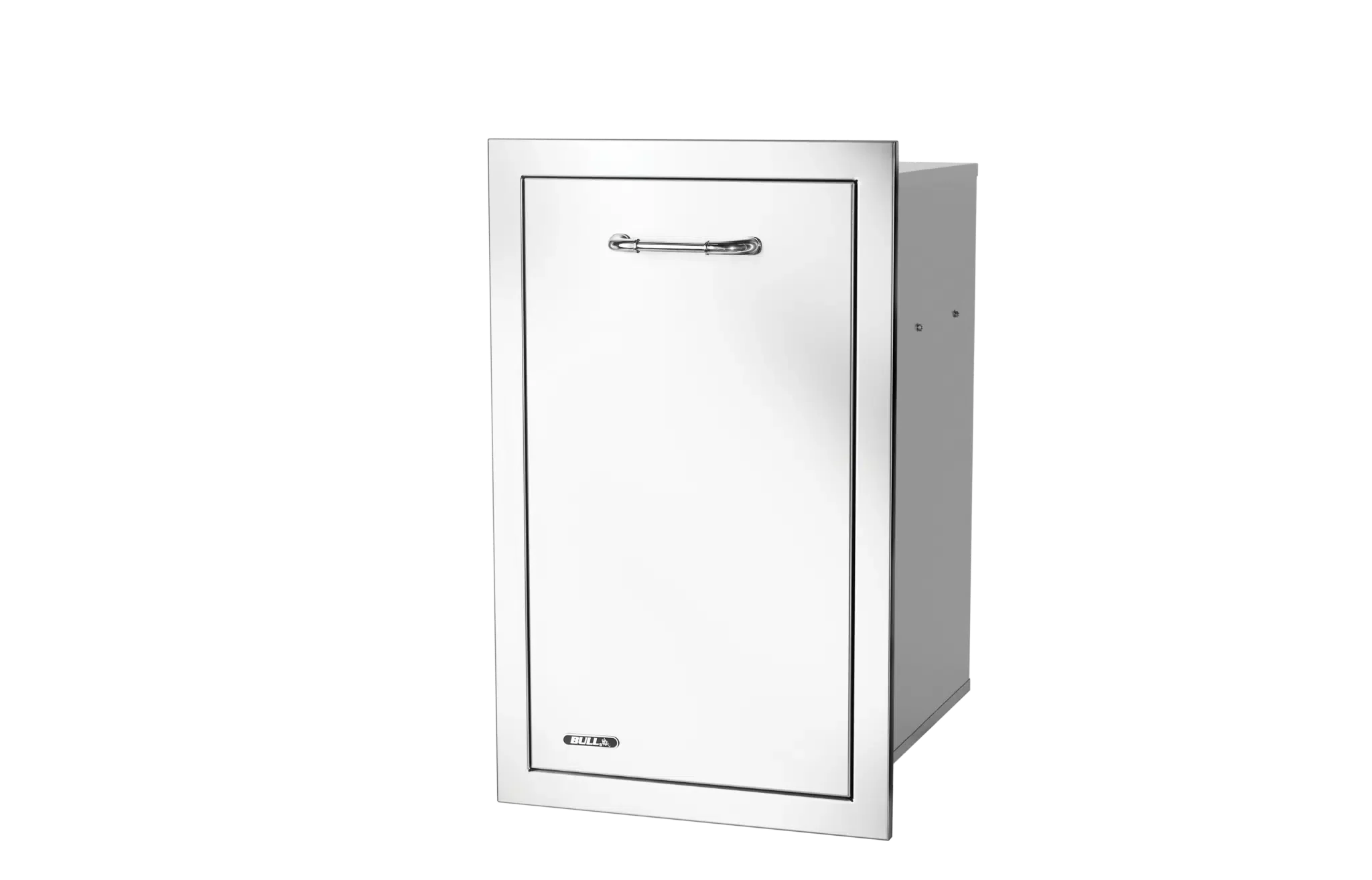 Slim Stainless Steel 10 Gallon Trash Drawer with Reveal Right Side View