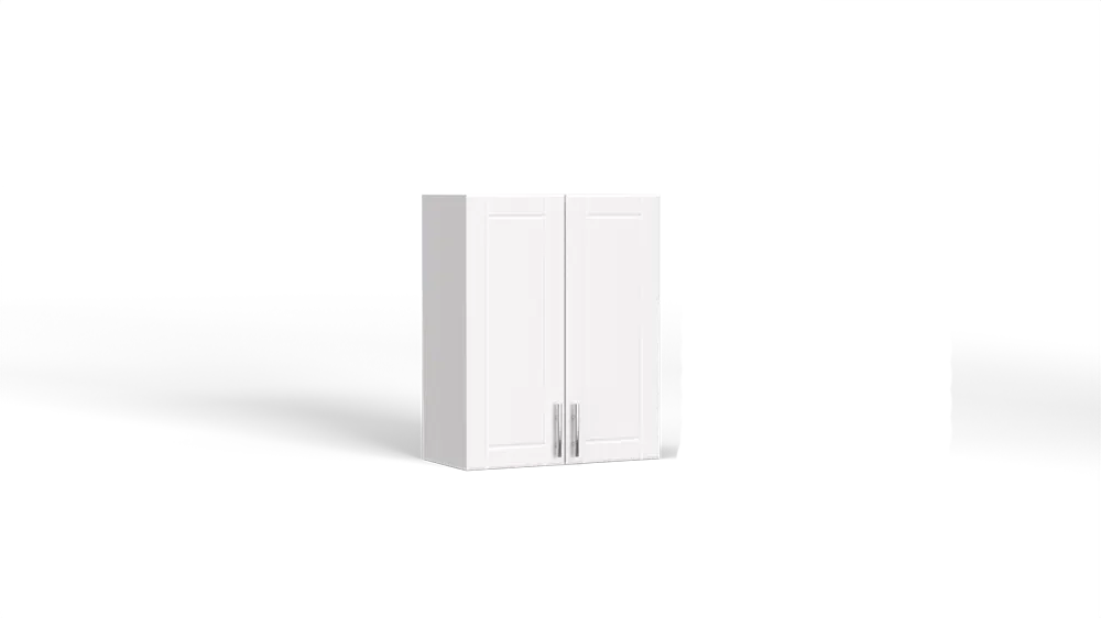 24 Inch Above Counter Wall Mount 2 Door Cabinet White