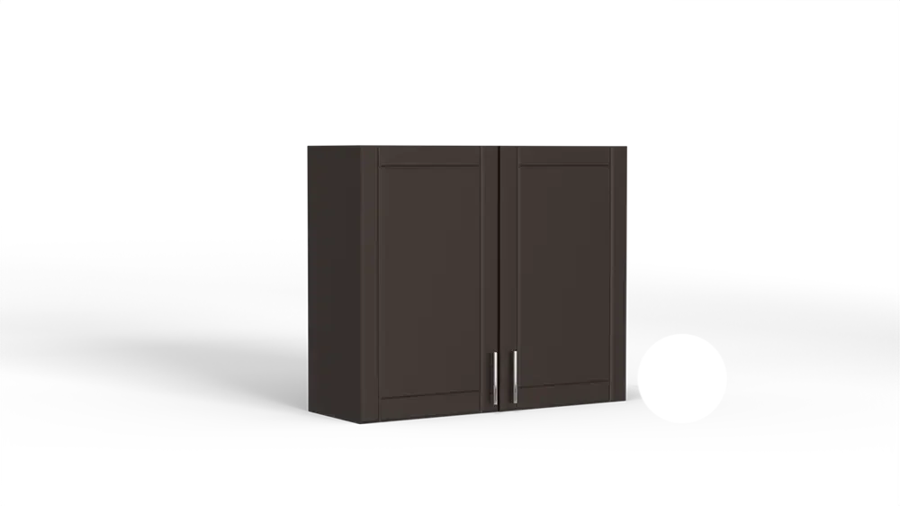 36 Inch Above Counter Wall Mount 2 Door Cabinet Brown