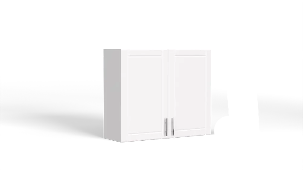 36 Inch Above Counter Wall Mount 2 Door Cabinet White