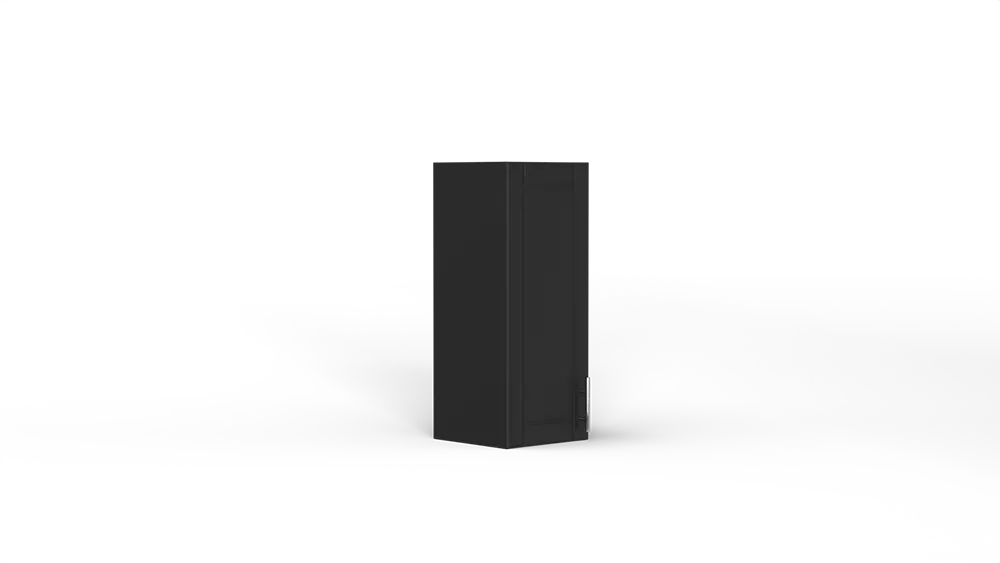 12 Inch Above Counter Wall Mount Cabinet Left Hinge Black
