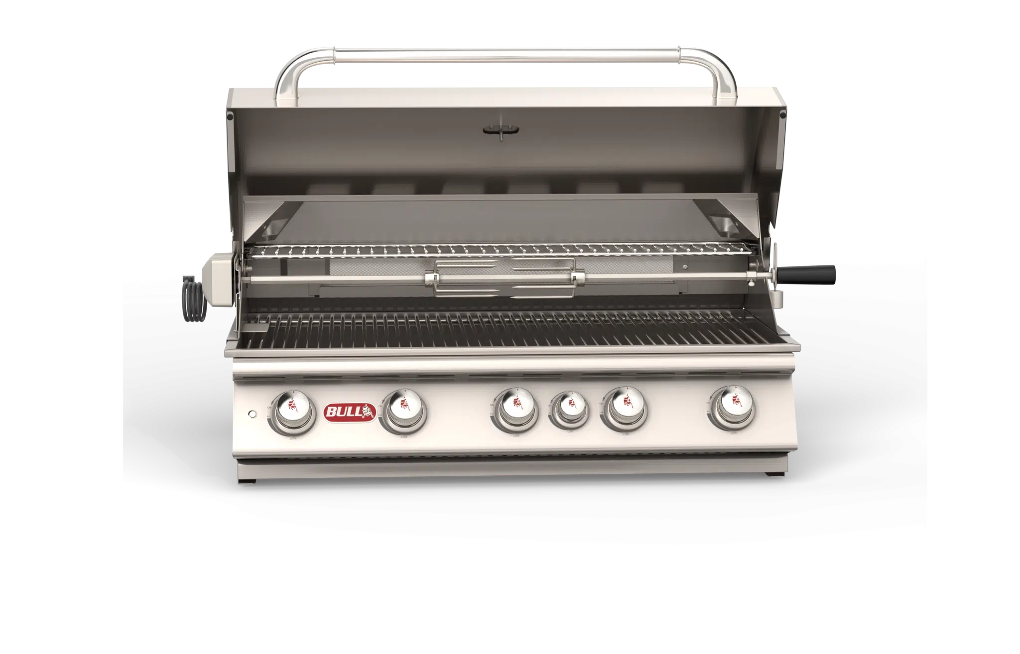 Brahma – 5 Burner Stainless Steel Built-in Gas Grill Center Open View