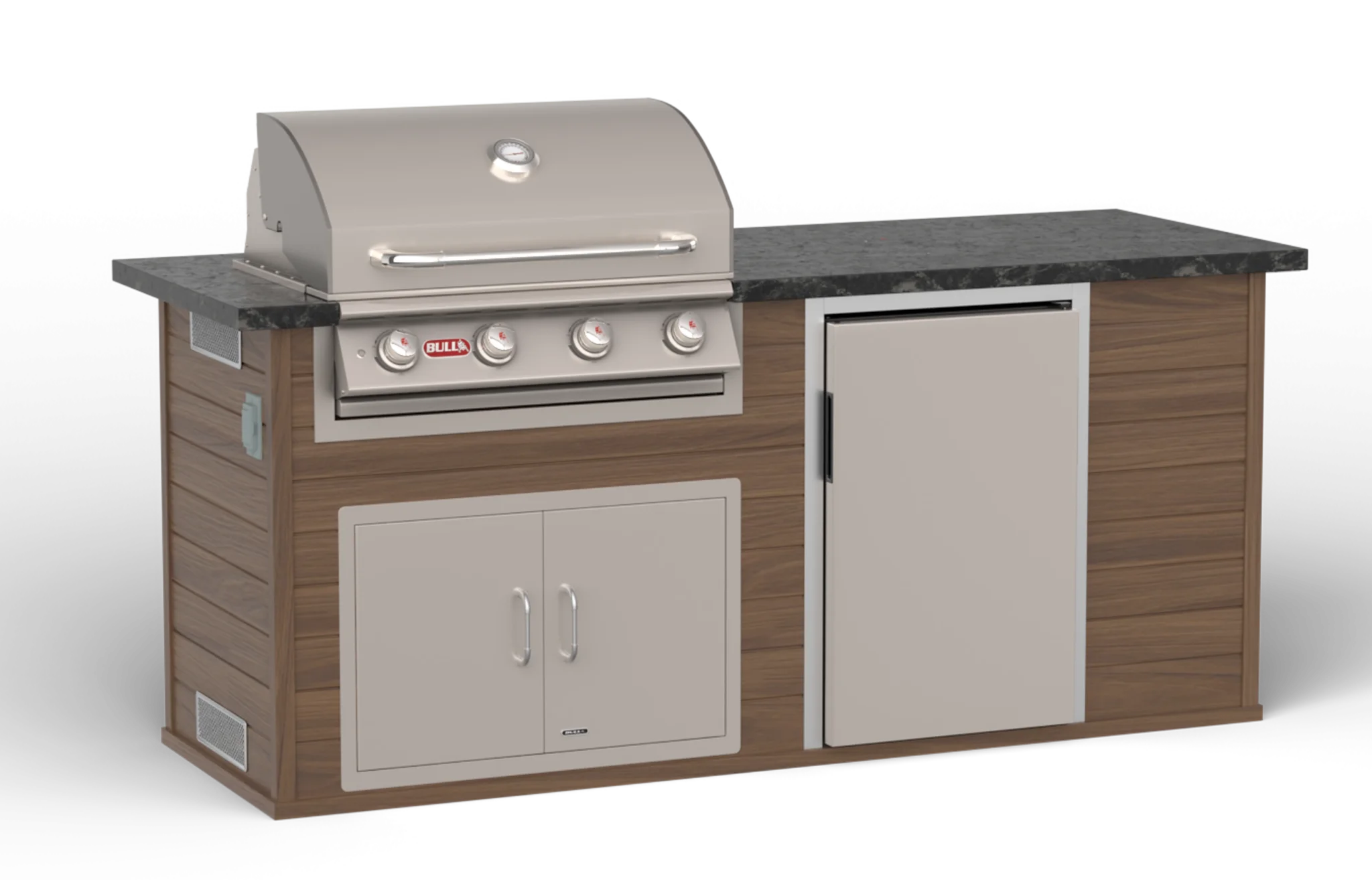 Outdoor Kitchen Brown Base Black Top