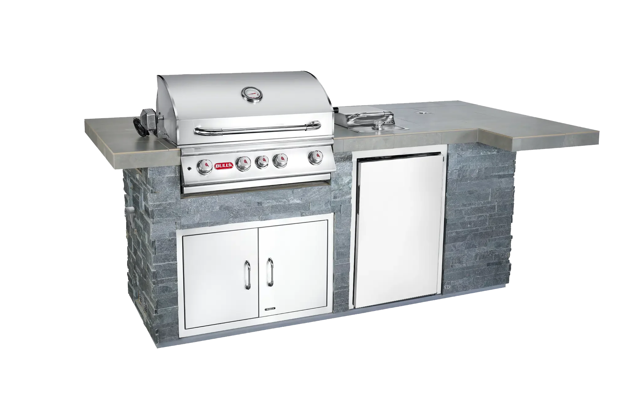 BBQ Outdoor Kitchen & Grill New Tile and Base Closed