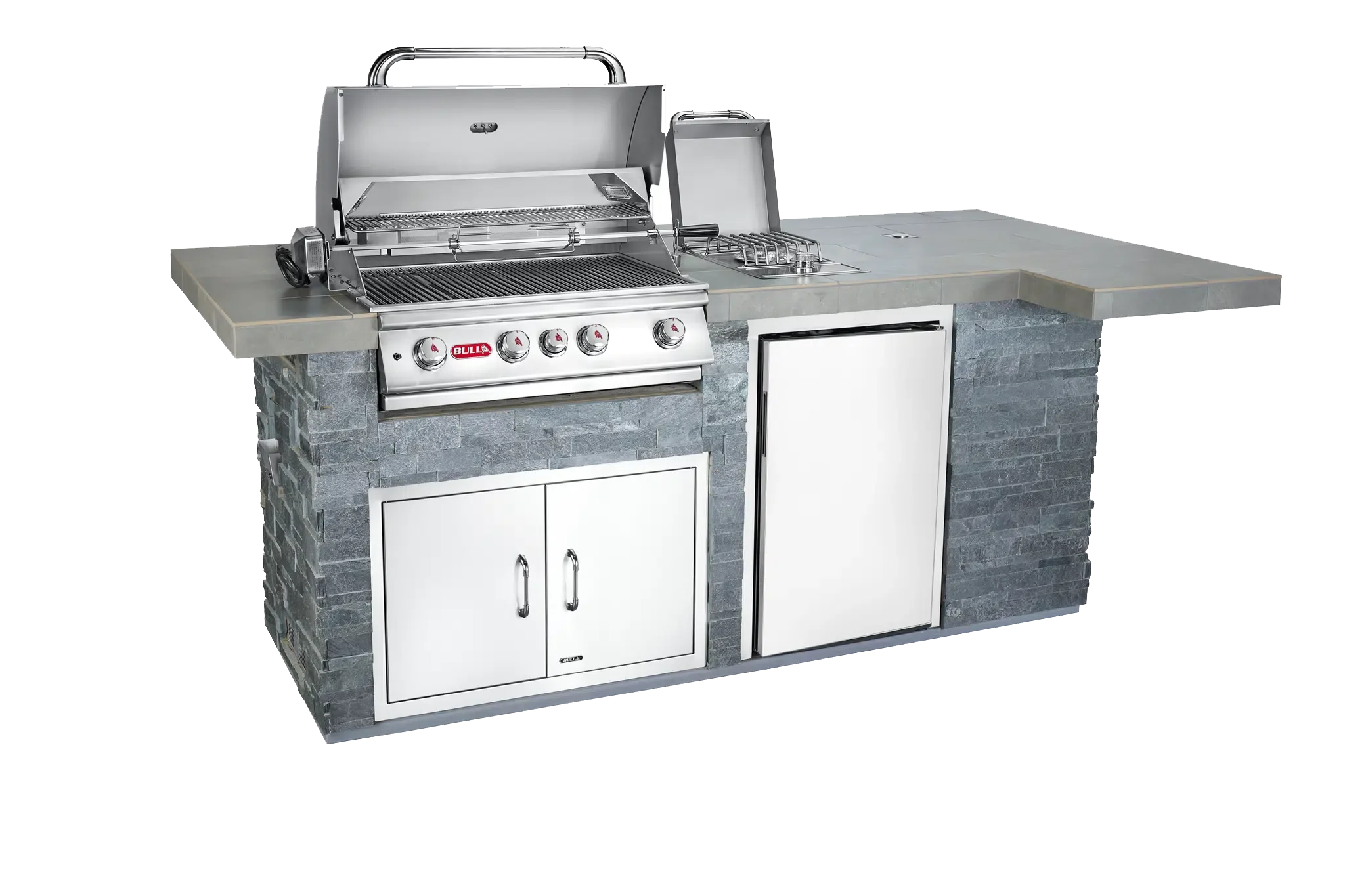 BBQ Outdoor Kitchen & Grill New Tile and Base Open