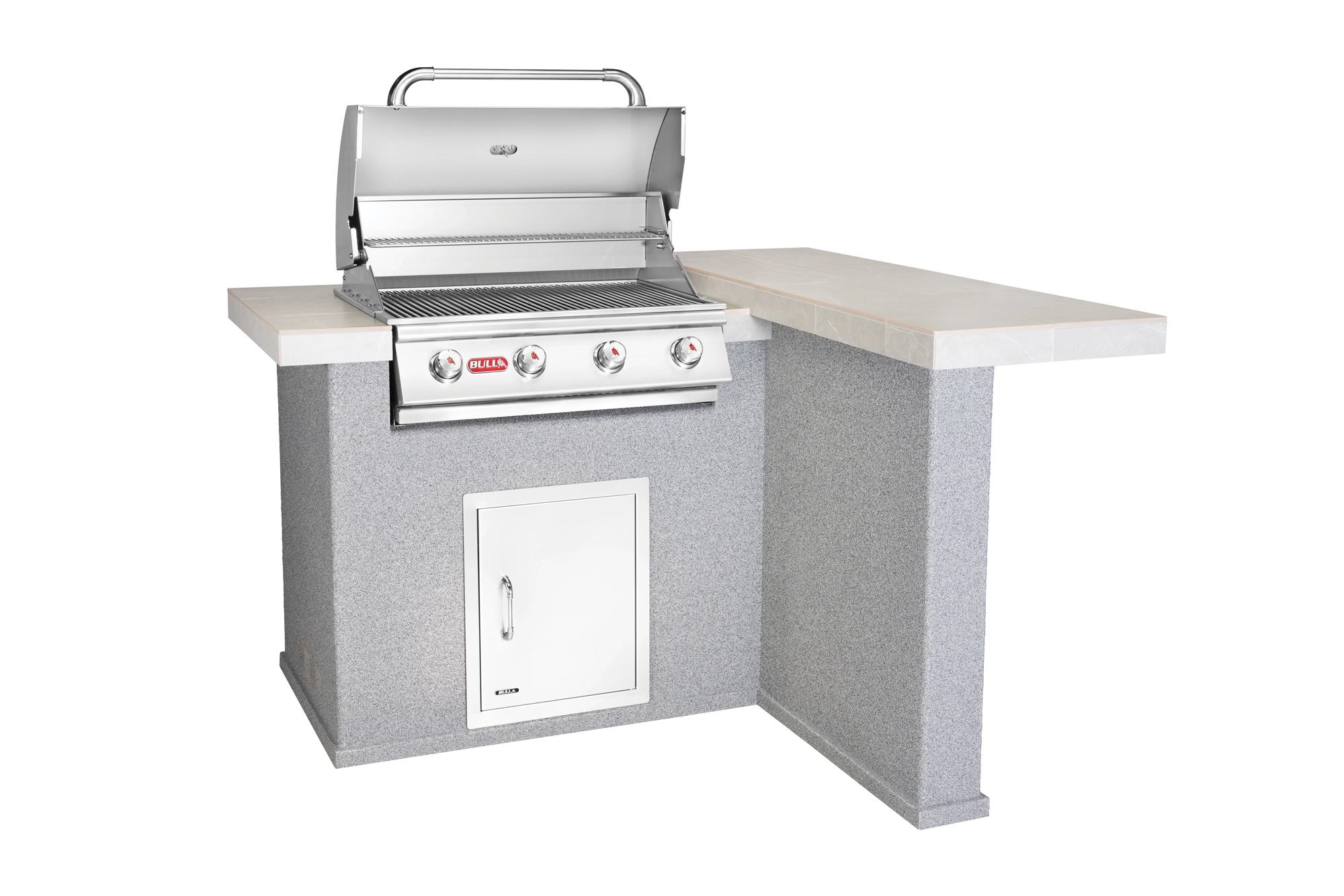 Patio Q Outdoor Island Kitchen & Grill Open