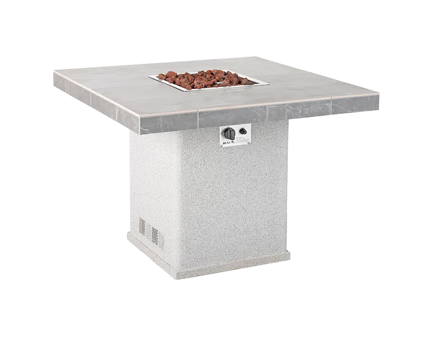 Square Fire Table Brown Stone