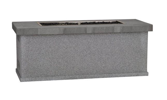 High Profile Slim Rectangle Fire Pit Back View