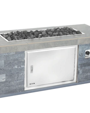 High Profile Slim Rectangle Fire Pit Close Up