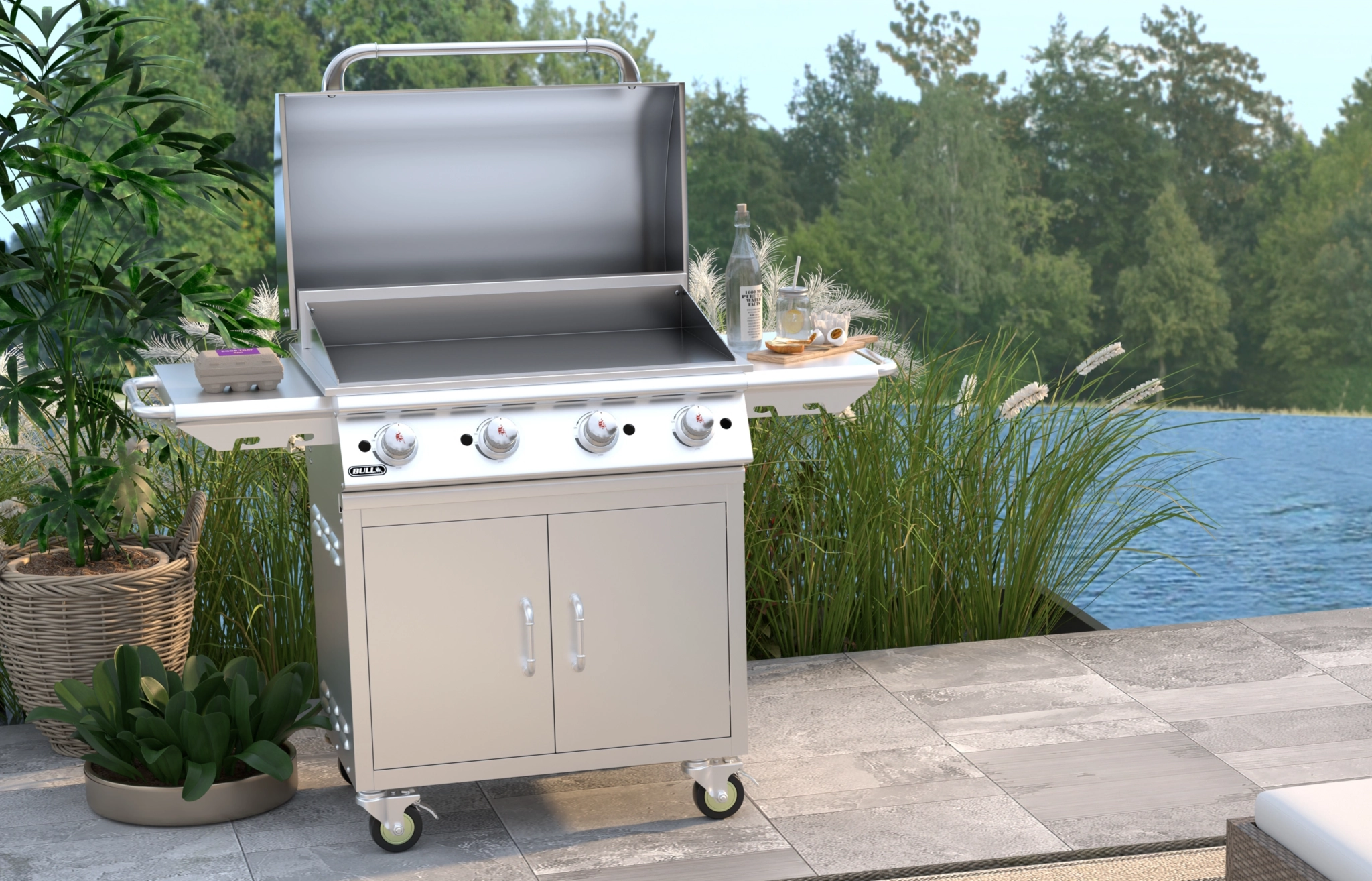 30 Inch Commercial Style Griddle Cart Lifestyle