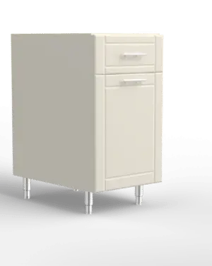 18 Inch Cabinet Base Dual Waste Basket With Drawer Off White