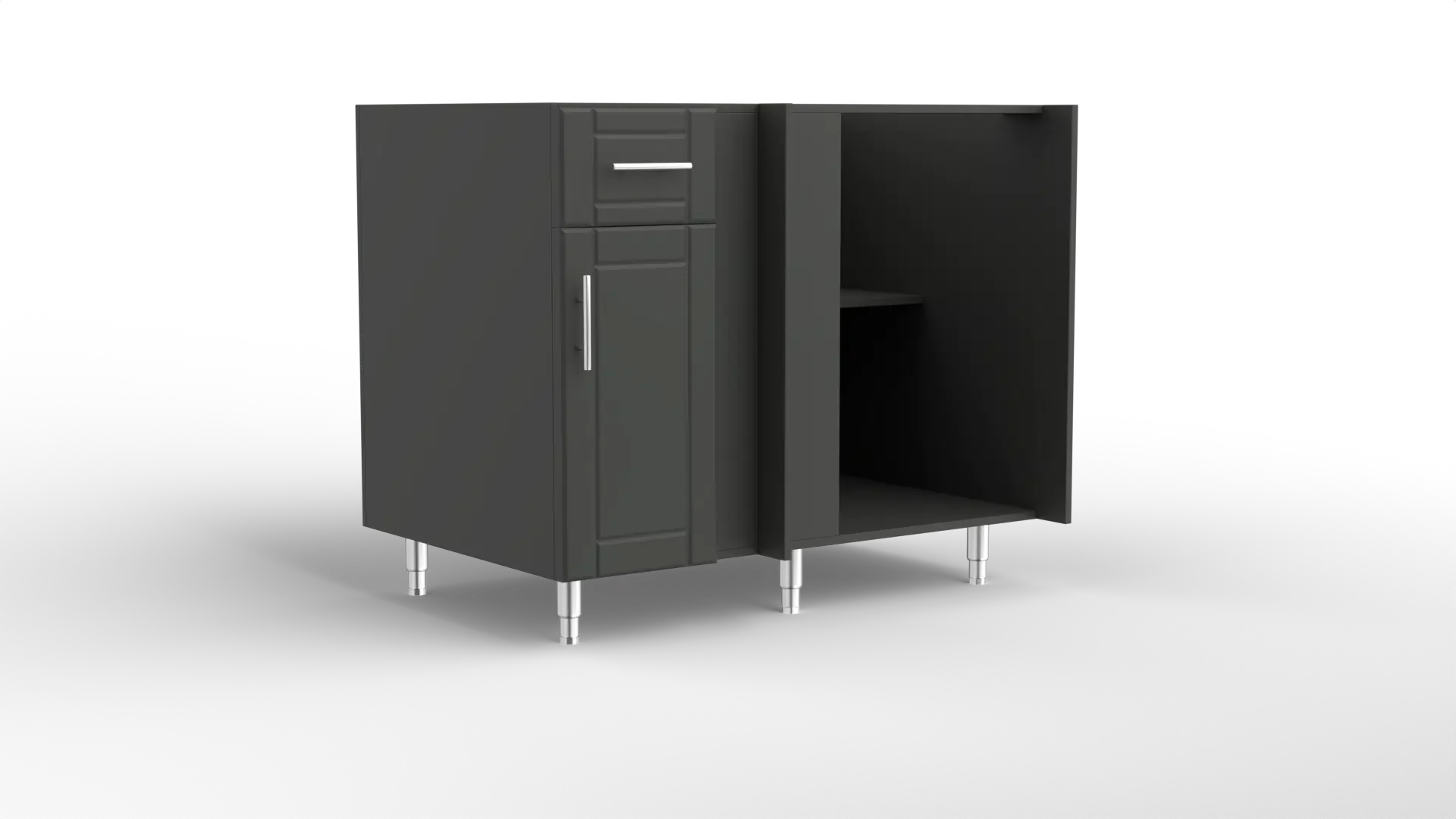 42 Inch Base with Blind Corner For Left Return Charcoal