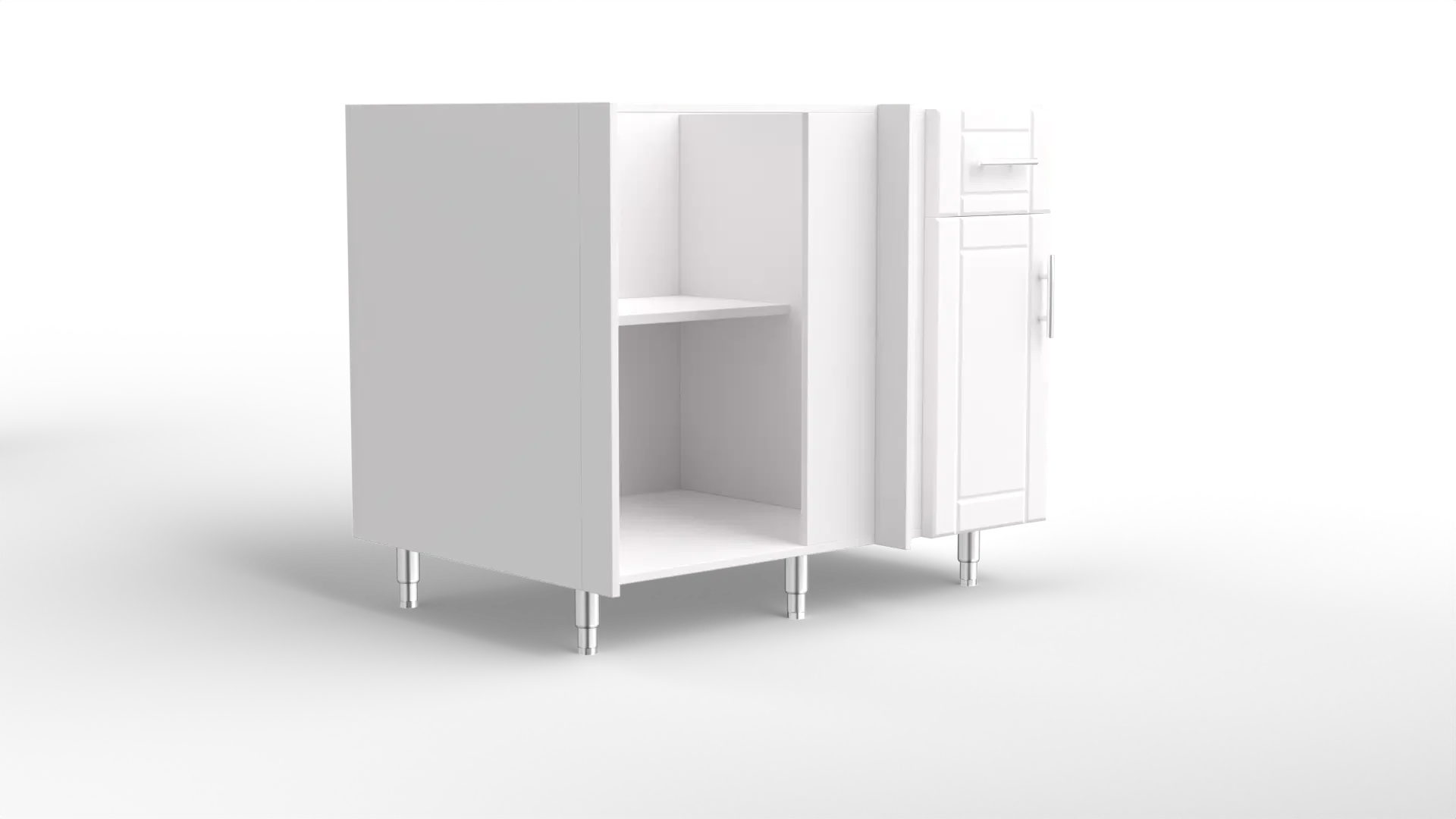 42 Inch Base With Blind Corner For Right Return White