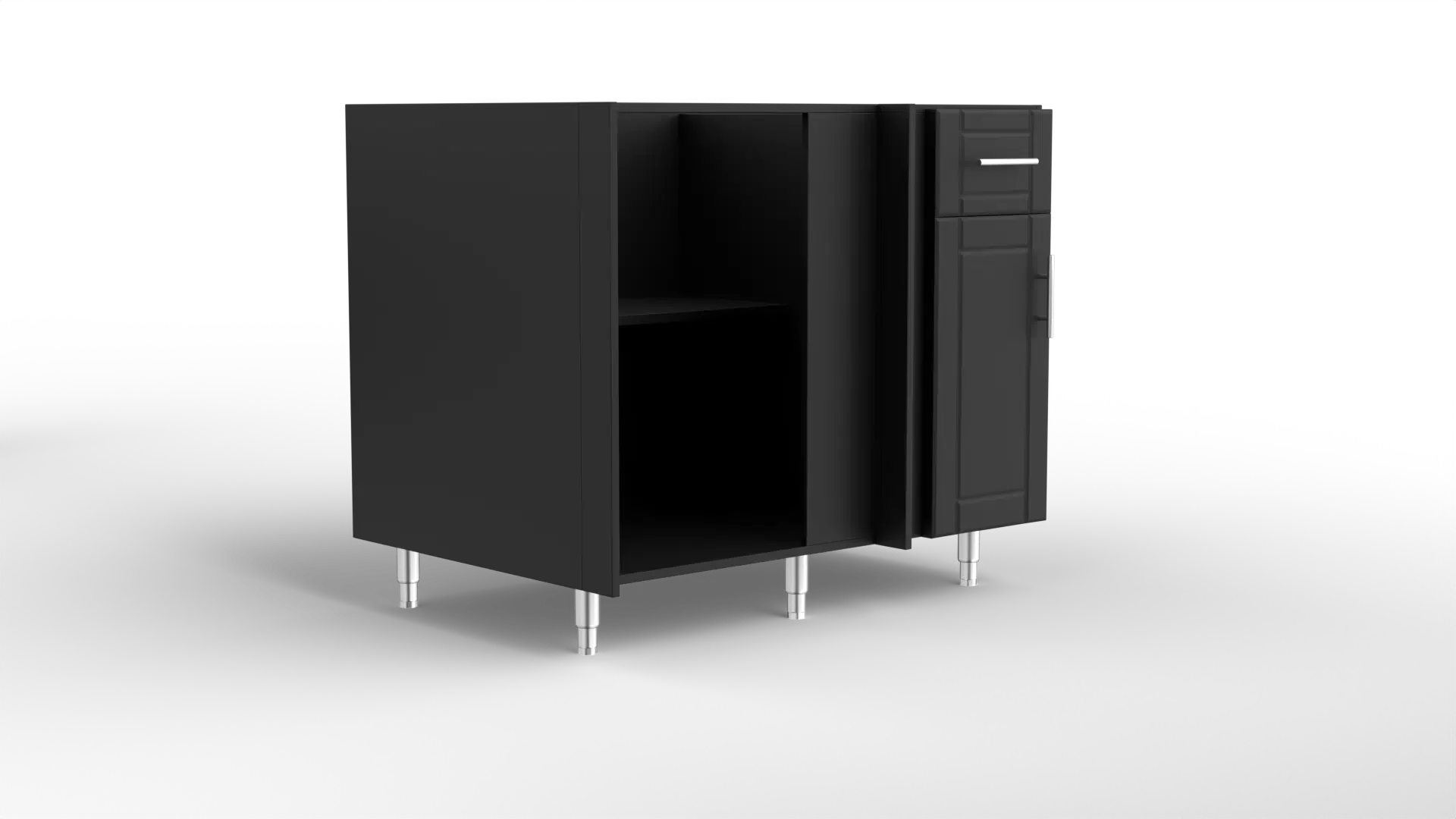 42 Inch Base With Blind Corner For Right Return Black