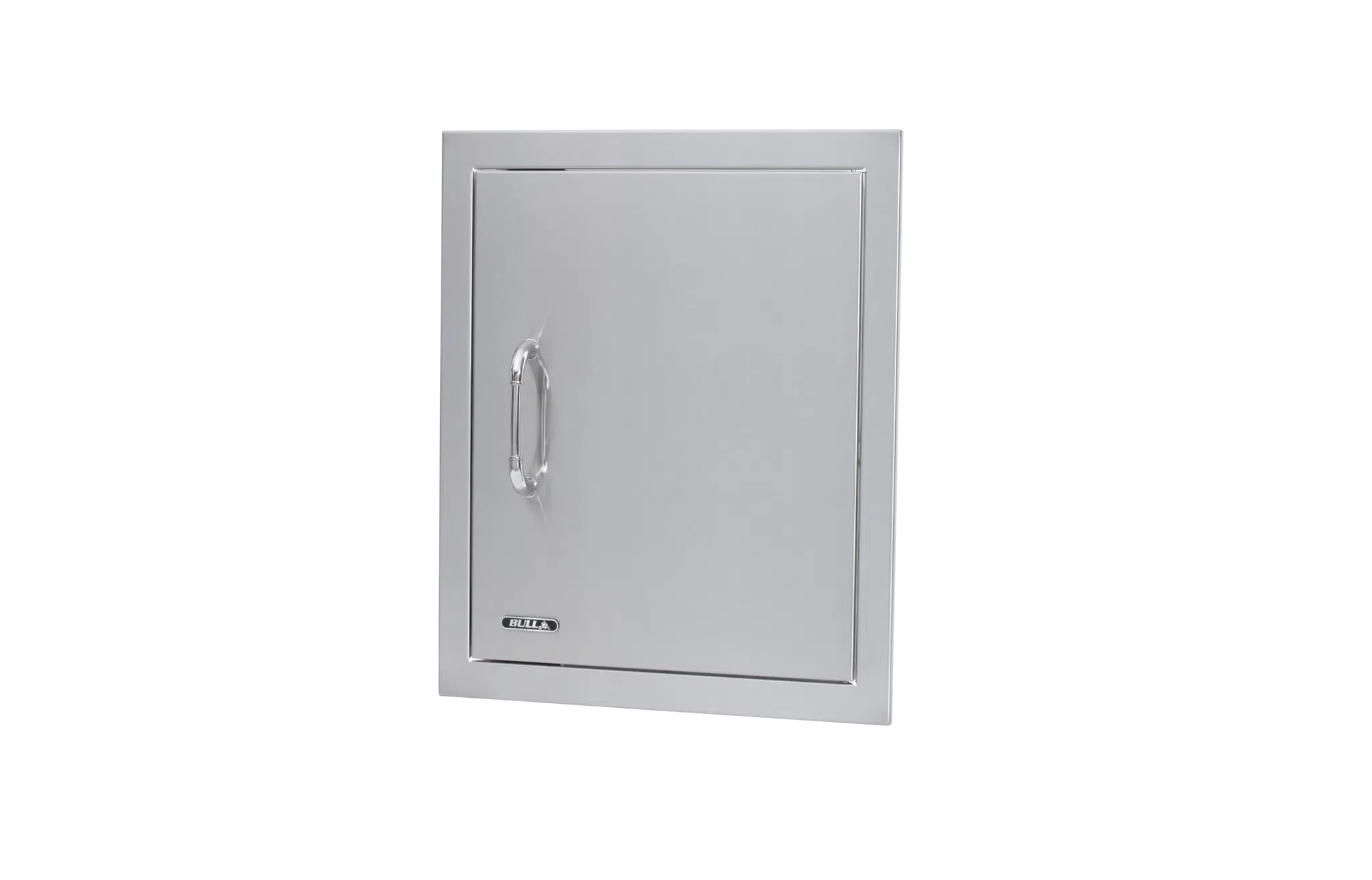 Vertical Stainless-Steel Access Door Right Swing with Reveal Tilted View