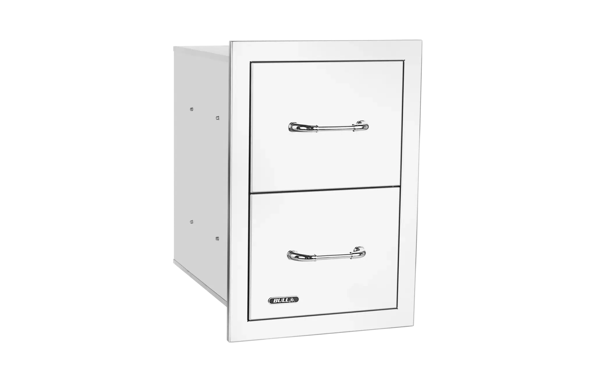 Stainless Steel Double Drawer with Reveal Left Side View