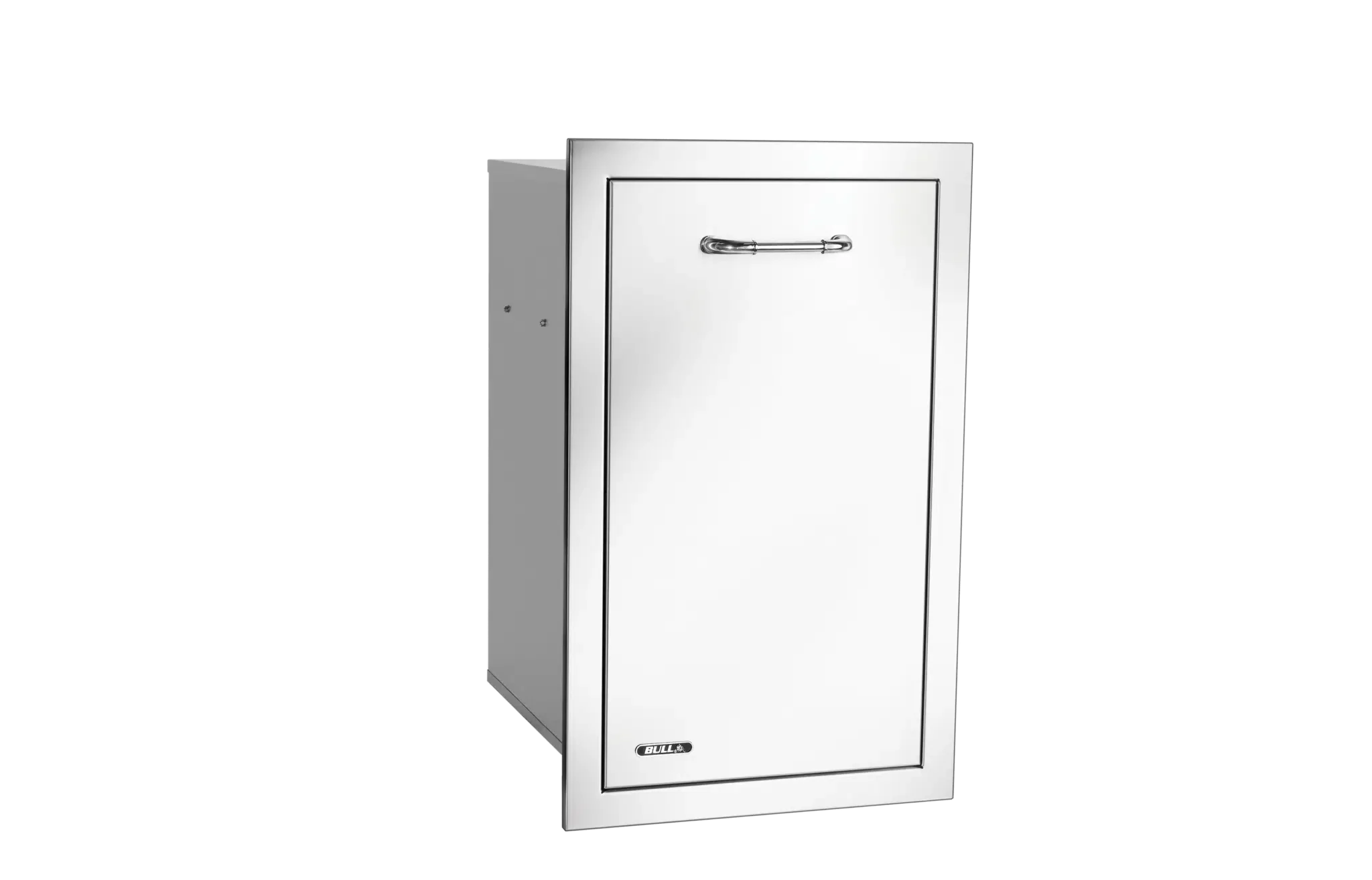 Slim Stainless Steel 10 Gallon Trash Drawer with Reveal Left Side View