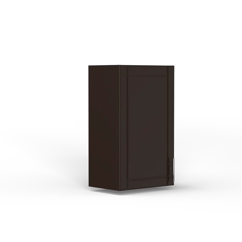 18 Inch Above Counter Wall Mount Cabinet Left Hinge Brown