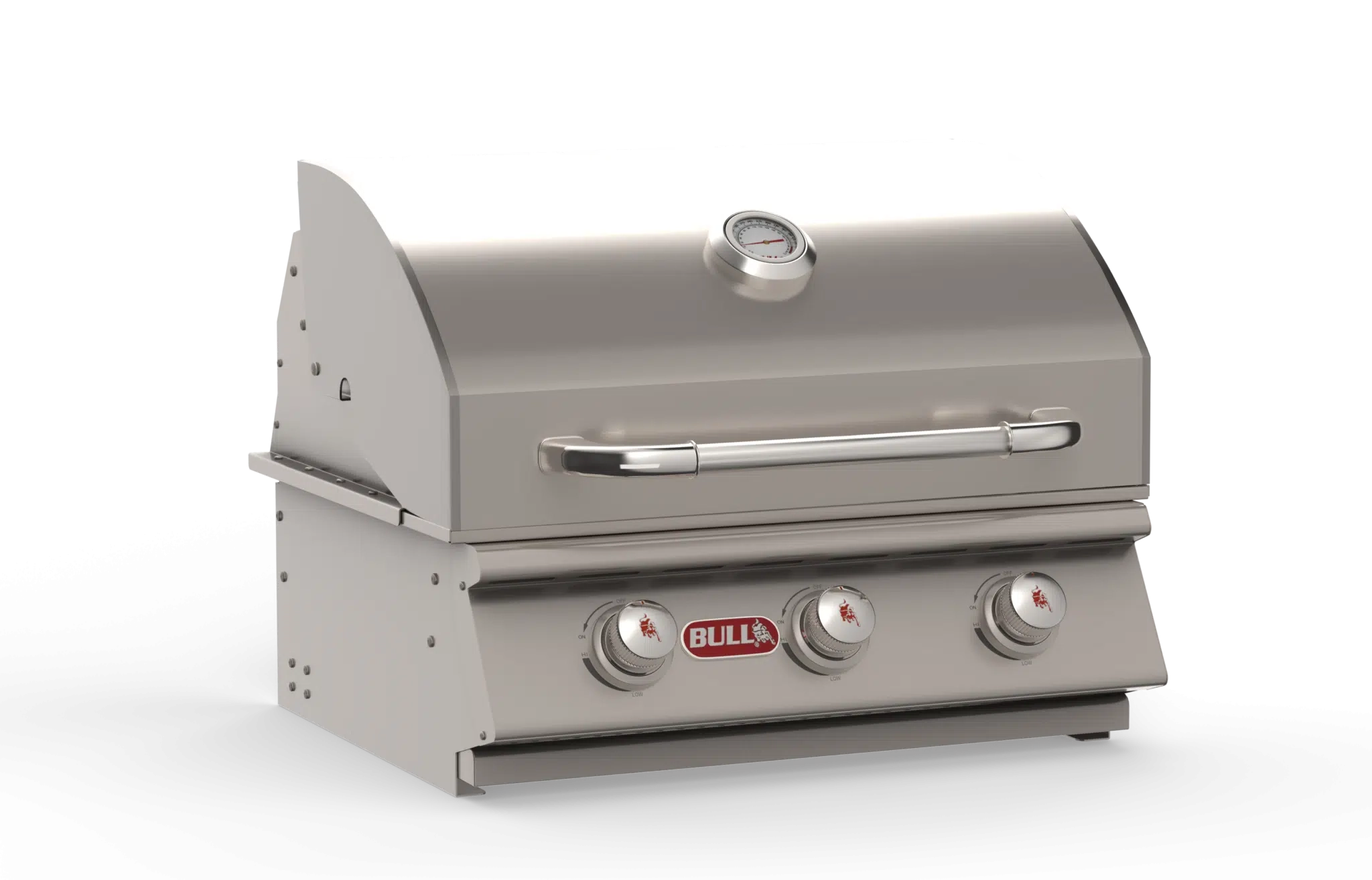 Steer – Stainless Steel 3 Burner Grill Head Left Side Closed