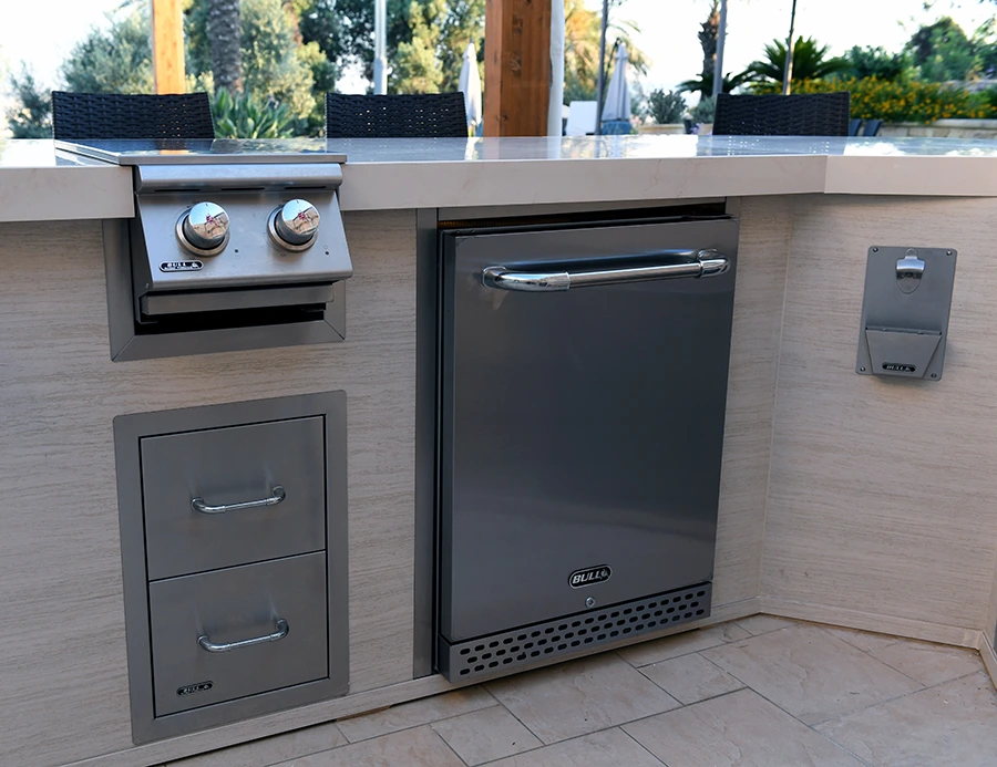 Stainless Steel Finishing Frame – Double Side Burner / Searing Station Classic Design Island View