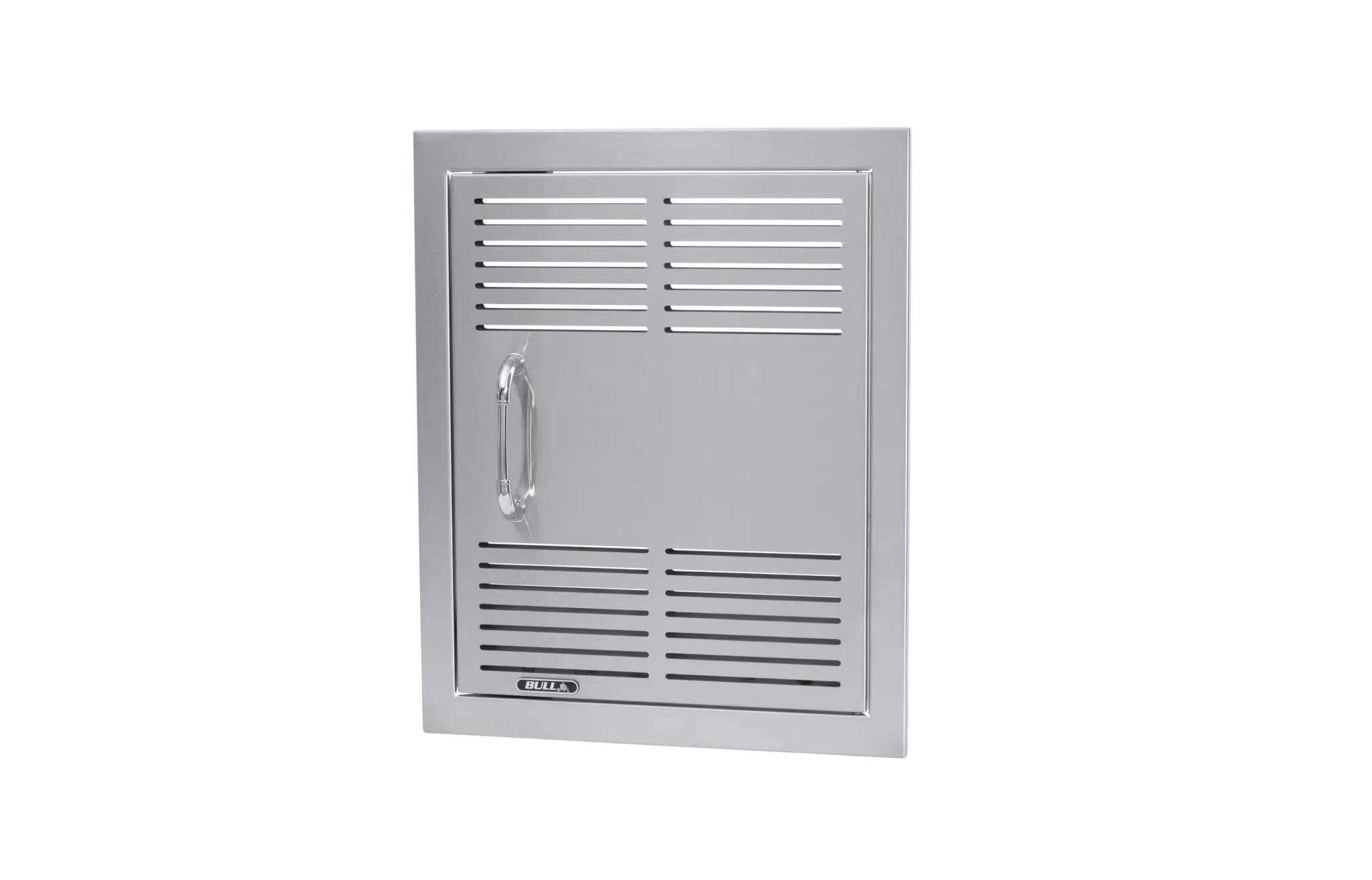 Dual Lined Stainless Steel Vented Vertical Door with Reveal Tilted View