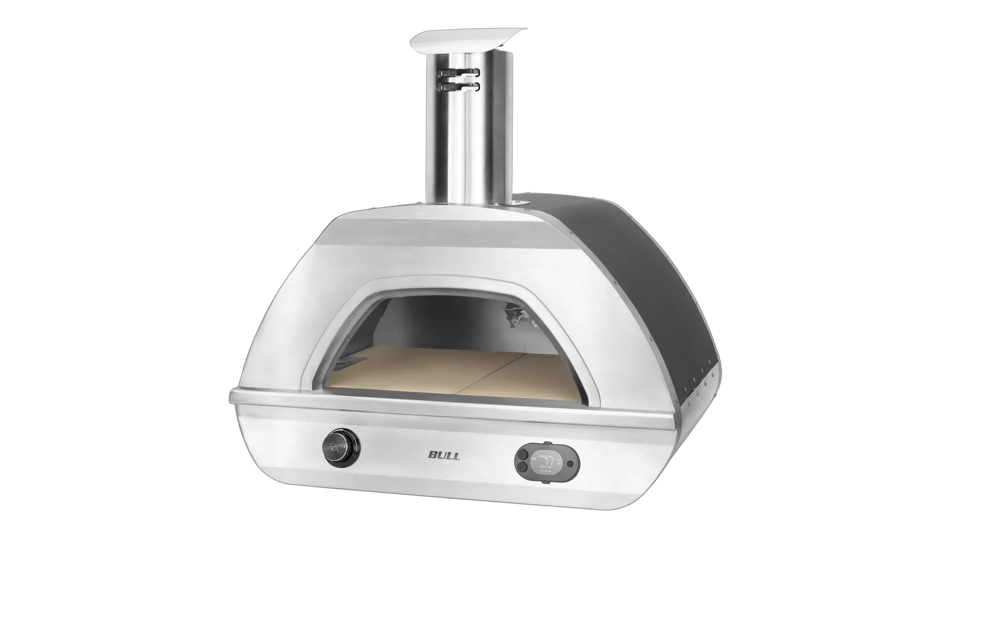 Right side view of the Dual Fuel Countertop Pizza Oven