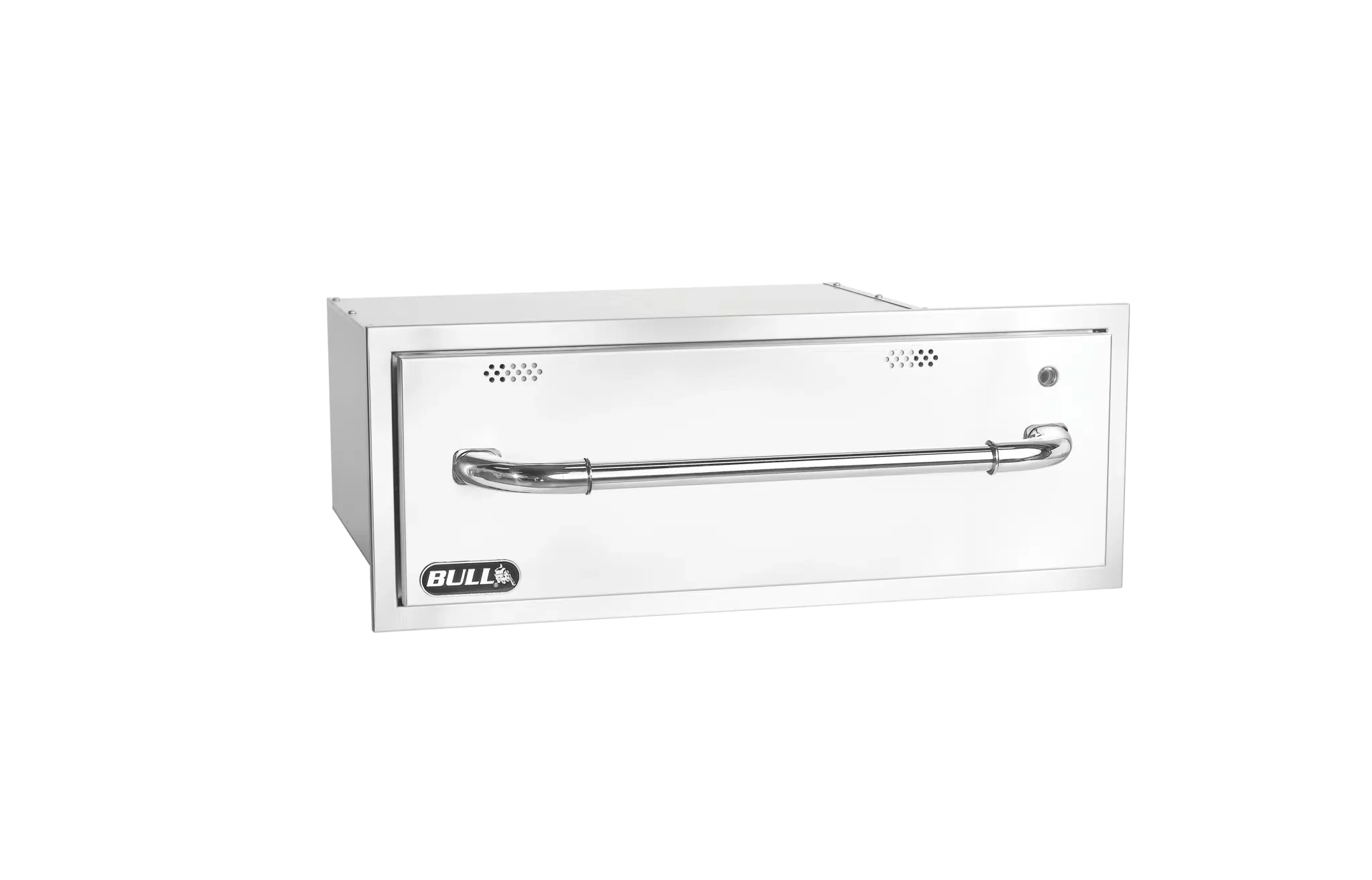 Stainless Steel Warming Drawer Left Side Open View
