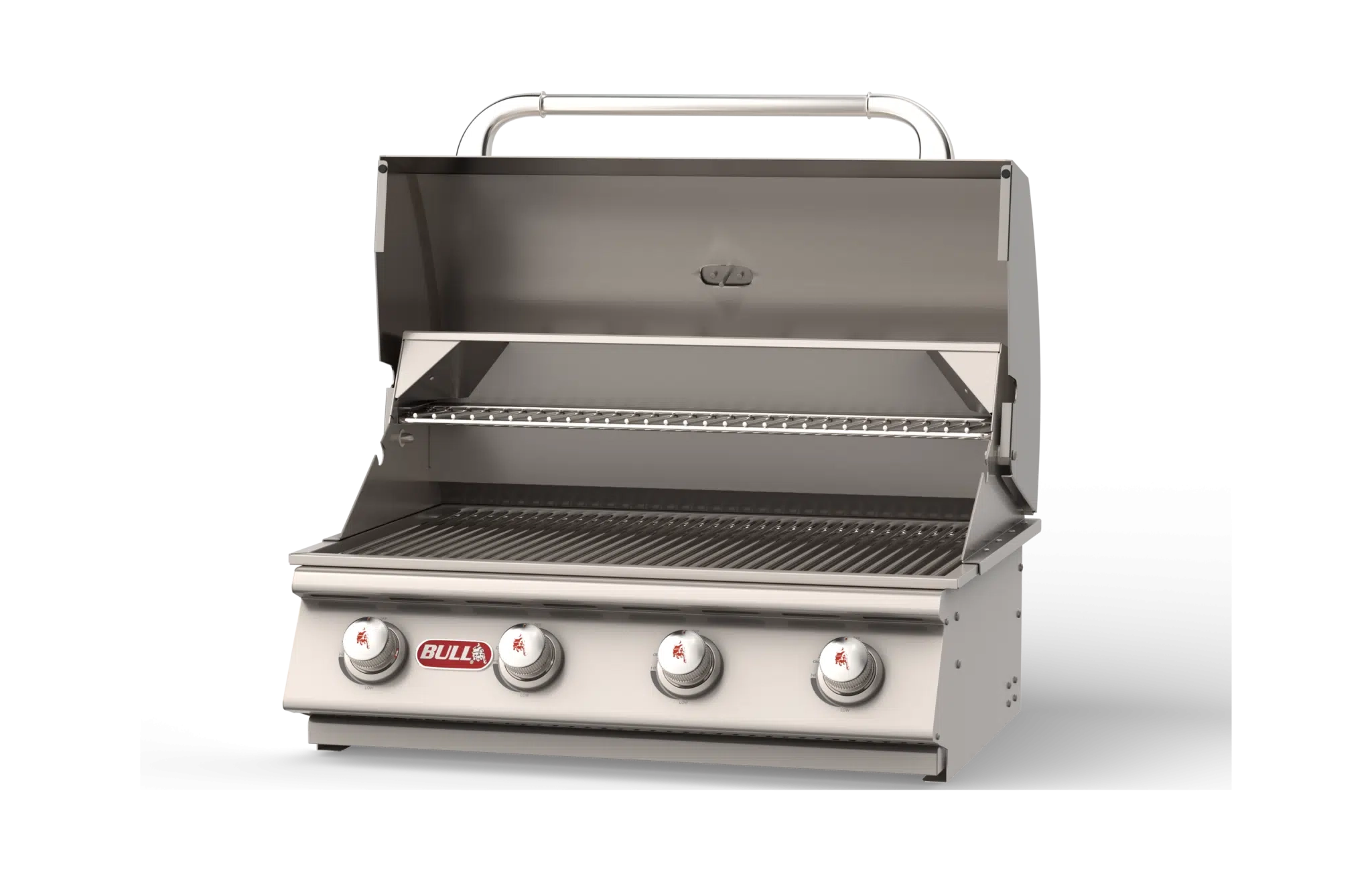Outlaw – Stainless Steel 4 Burner Gas Grill Head Right Side Open View