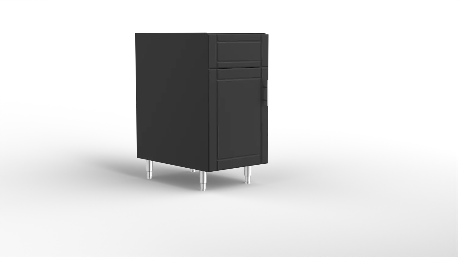 18 Inch Sink Base With A Left Hinge Door Black