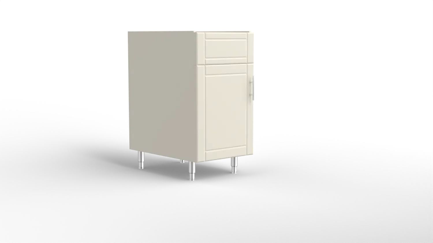 18 Inch Sink Base With A Left Hinge Door Off White