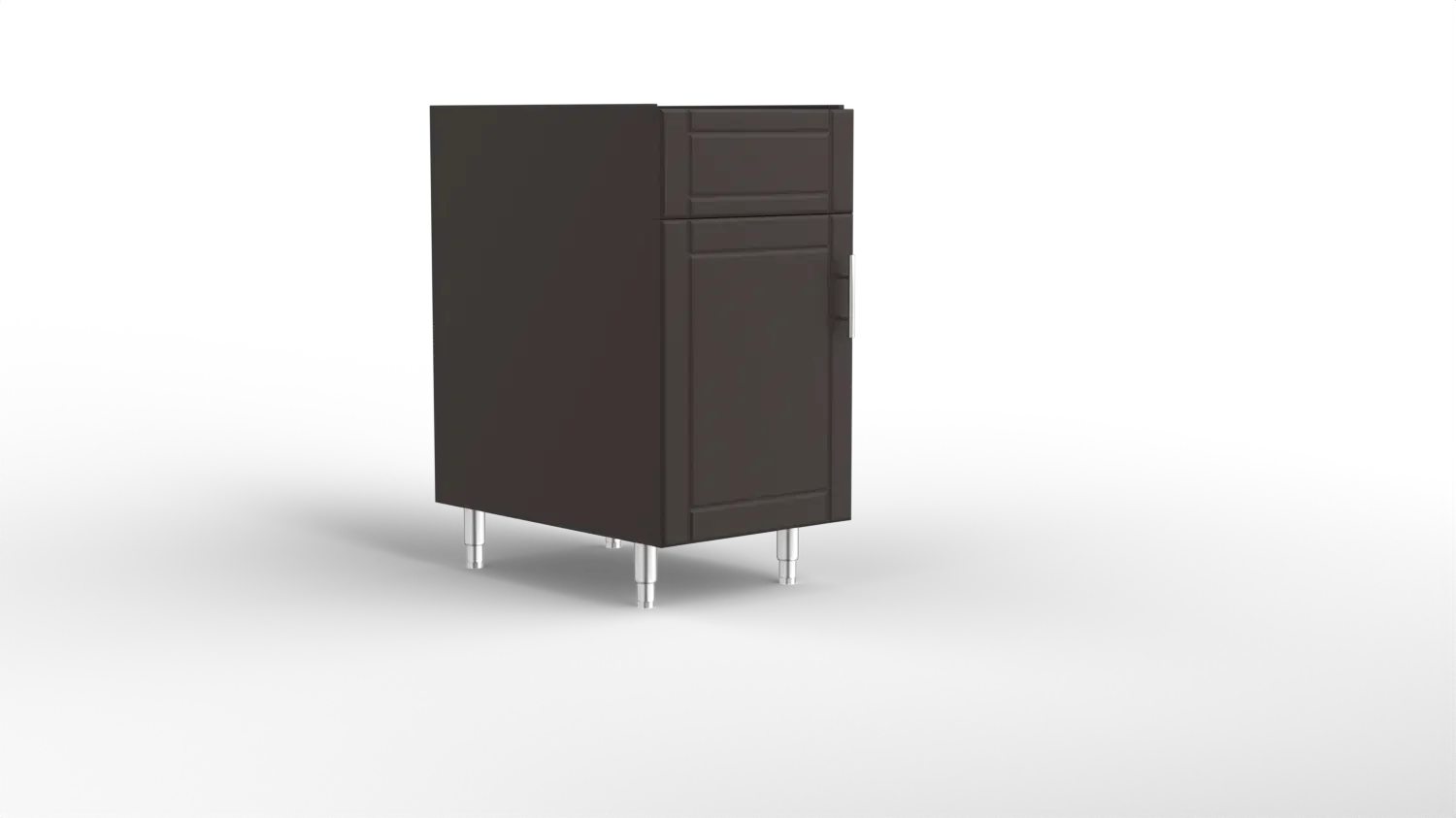 18 Inch Sink Base With A Left Hinge Door Brown
